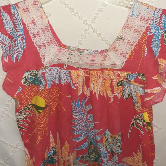 HANDMADE HAWAIIAN MUMU HOUSE DRESS VINTAGE KAFTAN BEACH LOUNGER-WOMENS S/M/L - Picture 2 of 3